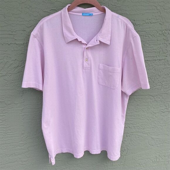 J.McLaughlin Men's XL Light Pink Polo Shirt Short Sleeve Classic Collar - Picture 1 of 9